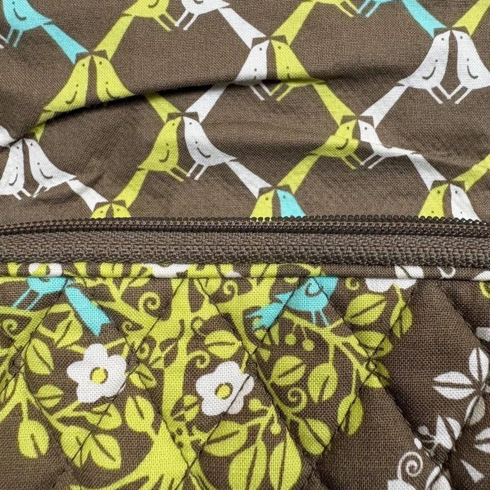 Vera Bradley Quilted Crossbody Bag Lime's Up Floral Bird‎ Pattern Small Purse